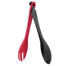 Articole de bucătărie - Cleste pentru salata Tefal Ingenio+ K1991434, plastic, sistem de blocare, design stivuibil, compatibilitate cu masina de spalat vase, negru & rosu
