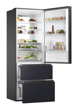 Combina frigorifica HAIER HTW7720ENMB, No Frost, 483 l, H 201 cm, Clasa E, Wi-Fi, negru [2]