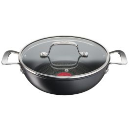Articole de bucătărie - Cratiță Unlimited G2557172, 26 cm, înveliș antiaderent, Titanium Anti-Scratch, Thermo-Signal™, bază Thermo-Fusion™, aluminiu, negru
