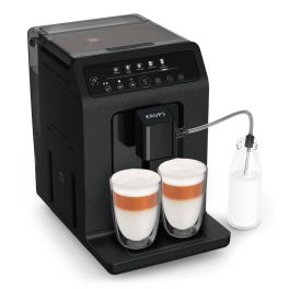 Espressoare automate - Espressor automat Krups Evidence Eco Design EA8968E0, 1450W, 15 bari, 5 retete, 5 trepte rasnita, rezervor cafea 260g, rezervor apa detasabil 2.3L, 3 trepte de temperatura, oprire automata, negru