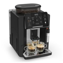 KRUPS - Espressor automat Krups Sensation EA910A10, 5 retete, presiune 15 bari, 1450 W, Sistem Thermoblock Compact, negru & argintiu