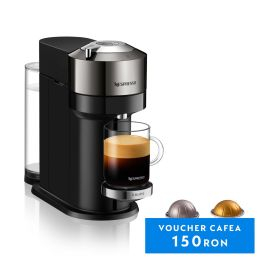 Espressoare cu capsule NESPRESSO - Espressor Nespresso by Krups Vertuo Next Deluxe XN910C10, 1500W, 19 Bar, rezervor apa 1.1 L, Centrifusion™, Conectare la telefon, dark chrome