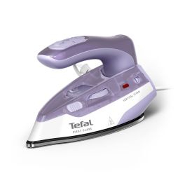 Îngrijirea țesăturilor - Fier de călcat cu abur portabil Tefal First Class DB1612E0, 1000 W, jet de abur 45 g/min, abur variabil 0-10 g/min, talpă Microsteam 200, mâner pliabil, alb & violet