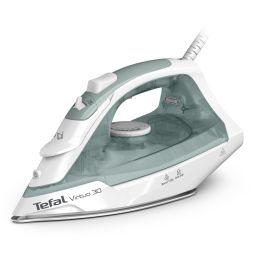 Îngrijirea țesăturilor - Fier de călcat cu abur Tefal Virtuo FV2C42E0, 2000W, jet abur 120g/min, abur variabil 0-27 g/min, rezervor apă 240 ml, talpă ceramică, sistem anticalcar, verde & alb