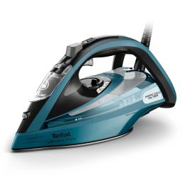 Îngrijirea țesăturilor - Fier de călcat cu aburi Tefal Ultimate Pure FV9851E0, 3200W, jet de abur 300 g/min, abur variabil 60 g/min, rezervor apă 350 ml, talpă Durilium AirGlide AutoClean, oprire automată, albastru & negru