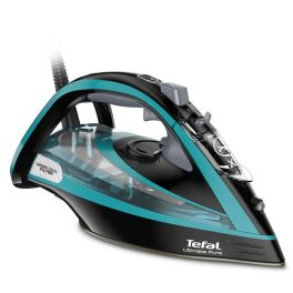 Îngrijirea țesăturilor - Fier de calcat Tefal FV9844E0 Ultimate Pure, 3200 W, Talpa Durilium AirGlide Autoclean, jet de aburi 250gr/min, Micro-Calc Filter 2in1, Negru/Bleu