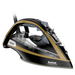 Îngrijirea țesăturilor - Fier de călcat Ultimate Pure FV9865E0, 3000 W, jet de abur 250 g/min, talpă Durilium Airglide Autoclean, colector anti-calcar, filtru micro - calc, rezervor 0.35 L, auriu