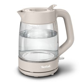 Mic dejun - Fierbator de apa Tefal Morning KO2G0BE0, 2000 W, 1.7 L, vas din sticla cu gradatii, iluminare ambientala, filtru detasabil, functie oprire automata, baza rotativa, crem