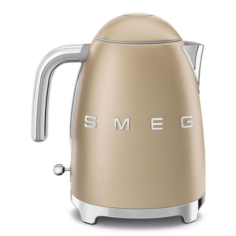 Electrocasnice mici - Fierbător electric Smeg KLF03CHMEU, 1,7 L, 2400 W, bază 360°, champagne mat