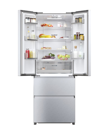 French Door, Clasa E, 446l, Total no Frost, Display touch, My zone plus, Raft vinuri pliabil, 190/70/67.5 cm, Gentle Silver [1]