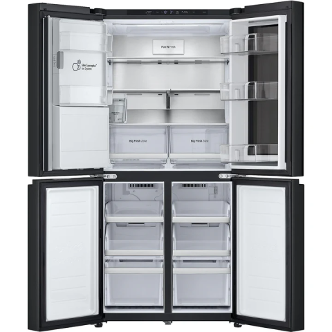 Frigider Multi-Door LG GMG861EPAE, 508L, InstaView, WiFi ThinQ, No Frost, dispenser apă și gheață, 83.5 cm, negru [1]