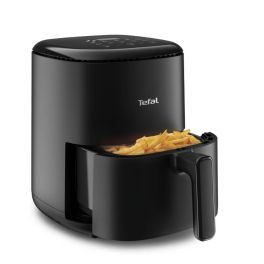 Aparate de gătit - Friteuză cu aer cald Tefal Easy Fry Compact EY145810, 1300W, capacitate 3L - Air fryer cu 10 programe automate, vas antiaderent detașabil, funcție oprire automată, negru