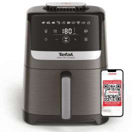 Aparate de gătit - Friteuză cu aer cald Tefal Easy Fry Silence EY551HE0, 1670W, 5L - Air fryer cu 10 programe automate, ecran LCD, silențioasă, cu mâner fix, cronometru, gri