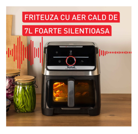 Friteuză cu aer cald Tefal Easy Fry Silence EY876DE1, 7 L, 1800 W, 12 programe [2]