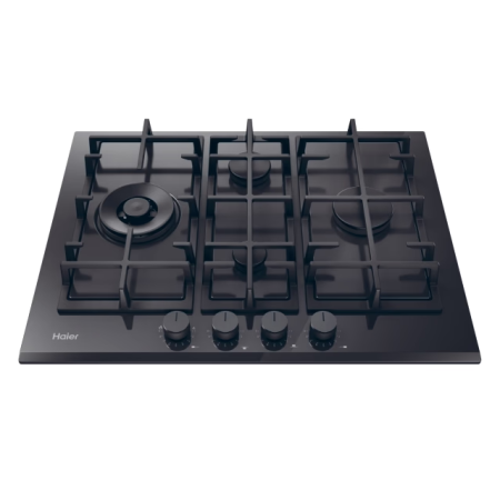 Haier HAVG5D4TB – Plită incorporabilă pe gaz, 5 arzătoare, suport fontă, 75 cm, sticlă neagră [1]
