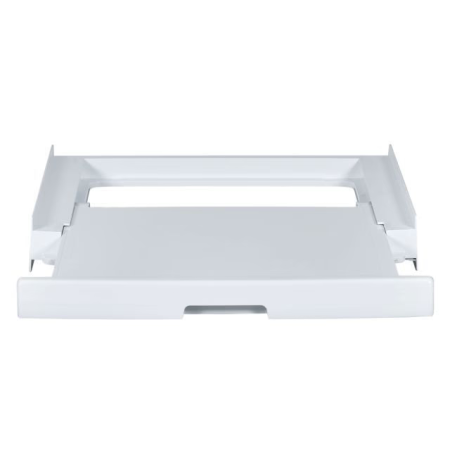 Accesorii masini de spalat rufe si uscatoare - Kit suprapunere uscator si masina de spalat, Haier HASTKU10, PVC, 55 x 55 x 5 cm, polita retractabila, alb