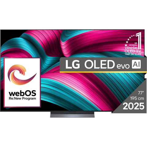 TV, Audio-Video si Foto - Televizor LG OLED evo OLED77C54LA, 77 inch, 4K Ultra HD, Smart TV, α9 AI Gen7, Dolby Vision, Dolby Atmos, 120Hz