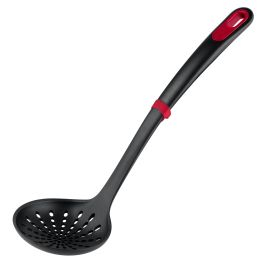 Articole de bucătărie - Lingura pentru strecurat Tefal Ingenio+ K1984334, rezistenta la temperaturi inalte, compatibilitate cu masina de spalat vase, plastic, negru & rosu