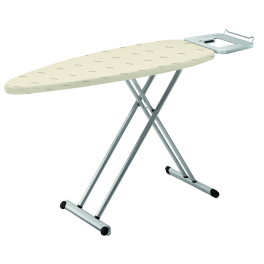 Îngrijirea țesăturilor - Masă de călcat Pro Comfort IB5100E0, suprafață 130 x 47 cm, înălțime până la 93 cm, husă bumbac și spumă, 7.6 KG, inox, alb / bej