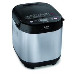 Aparate de gătit - Mașină de pâine Pain et Delice PF240E38, 700 W, 20 programe, pornire programabilă, păstrare la cald, tavă pătrată, cu înveliș antiaderent, recipient lactate 1 L, 3 accesorii, 1 KG, argintiu