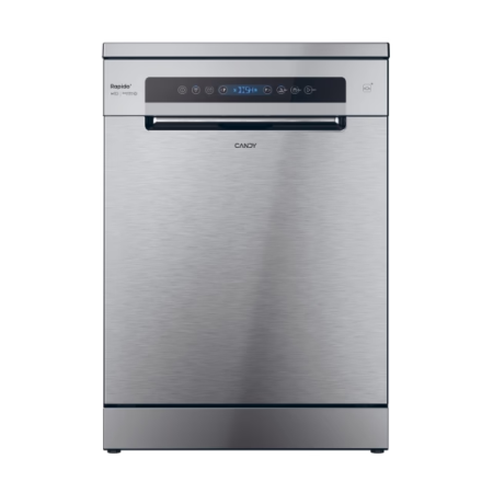 Masini de spalat vase incorporabile - Masina de spalat vase Candy Rapido CF 4C6F0X, 14 seturi, 8 programe, Clasa C, Wi-Fi, Wash & Dry 35', Motor Speed-Drive Inverter, Automatic Open Door, 60 cm, Inox