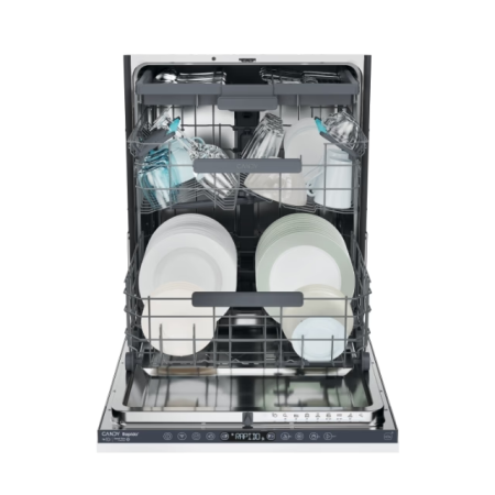 Masina de spalat vase incorporabila Candy Rapido CS 6B0S3PSA, 16 seturi, 10 programe, Clasa B, WiFi+Ble, Wash & Dry 35', Motor Speed-Drive Inverter, Automatic Open Door, Floor light, 60 cm [1]