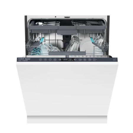 Masini de spalat vase incorporabile - Masina de spalat vase incorporabila Candy Rapido CS 6B0S3PSA, 16 seturi, 10 programe, Clasa B, WiFi+Ble, Wash & Dry 35', Motor Speed-Drive Inverter, Automatic Open Door, Floor light, 60 cm