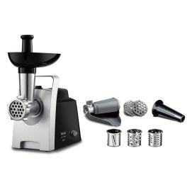Mașini de tocat - Mașină de tocat carne HV 7 în 1 NE109838, 1400 W, 2 site inox, 3 conuri feliere și radere, 2 accesorii roșii și cârnați, funcția Reverse, negru