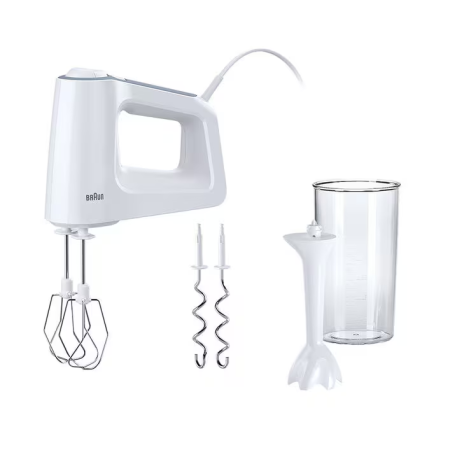 Mixere de mână - Mixer de mână Braun MultiMix 3 HM3105WH, 450 W, 5 viteze + Turbo, teluri inox