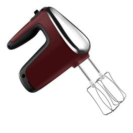 Mixere de mână - Mixer de mână Tefal PowerMix Silence HT652538, 600W, 6 trepte de viteză, tehnologie Silence600 funcție Turbo, 2 teluri, 2 cârlige, picior pasator, pahar gradat, rosu
