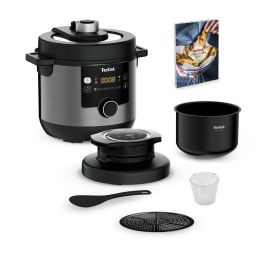 Aparate de gătit - Multicooker cu gătire sub presiune Tefal Turbo Cuisine & Fry CY778830, accesoriu pentru prăjit inclus, aplicatie dedicata , 1200W, 7.6L, 15 programe, interfață intuitivă, bol de gătit Spherical Bowl, negru