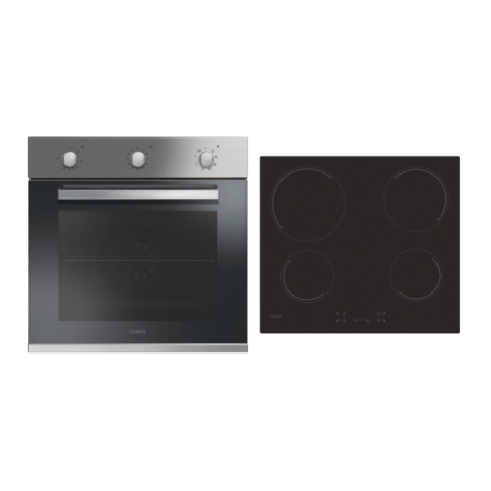 Pachet Cuptor incorporabil Candy FCP602X, Electric, 65 l, Clasa A+, Grill + Plita incorporabila Candy ECH64CC, Vitroceramica, Control touch, 60 cm, Negru [1]