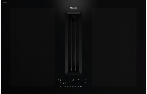 Miele - Plită cu inducție cu sistem integrat de evacuare a vaporilor Miele KMDA 7676-1 FL BlackPerfection