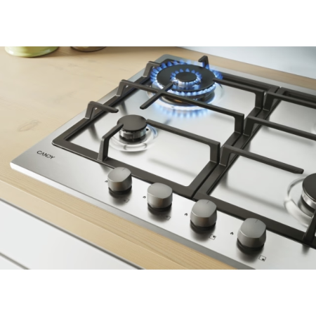 Plita incorporabila Candy CHG6BR4WX, Gaz, 4 Arzatoare, Aprindere electrica, Siguranta arzatoare, Inox [2]