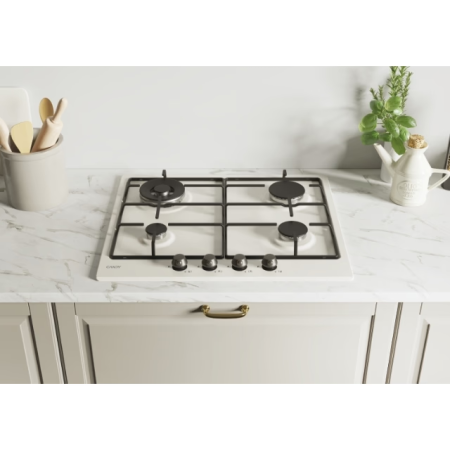 Plita incorporabila Candy CHW6BR4WGTWA, Gaz, 4 Arzatoare, Siguranta arzatoare, Alb [1]