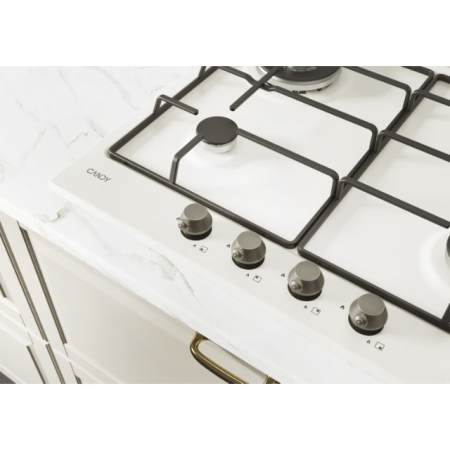Plita incorporabila Candy CHW6BR4WGTWA, Gaz, 4 Arzatoare, Siguranta arzatoare, Alb [2]