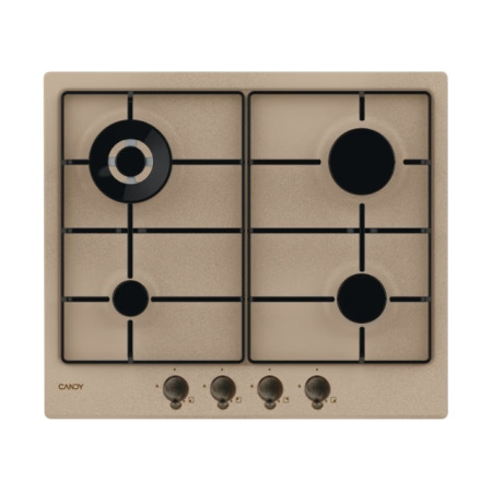 Aparate pentru gatit - Plita incorporabila Candy CHW6BRAV4WGT, Gaz, 4 arzatoare, Aprindere electrica, Sistem de siguranta, 60 cm, Bej