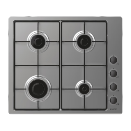 Plita incorporabila Candy CHW6LBX, Gaz, 4 Arzatoare, Aprindere electrica, Siguranta arzatoare, 60 cm, Inox [1]