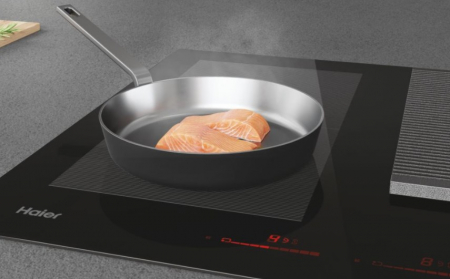 Plita incorporabila cu hota inclusa HAIH8IFMCE, seria 6, 4 zone, 80 cm, Negru [2]