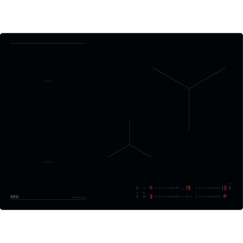 Plite incorporabile - Plita incorporabila cu inductie AEG OIO74B00IB, 70 cm, Flex Bridge, 4 zone, control touch, Hob2Hood, Negru