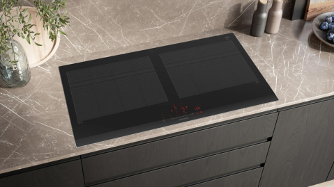 Aparate pentru gatit - Plită incorporabilă cu inducție Siemens iQ700 EX275HXC1E, 90 cm, flexInduction, Home Connect, touchSlider, Negru