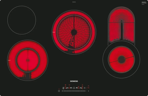 Plite incorporabile - Plita incorporabila vitroceramica Siemens ET801FCP1D iQ300, 80 cm, 4 zone, touchSlider, powerBoost, negru