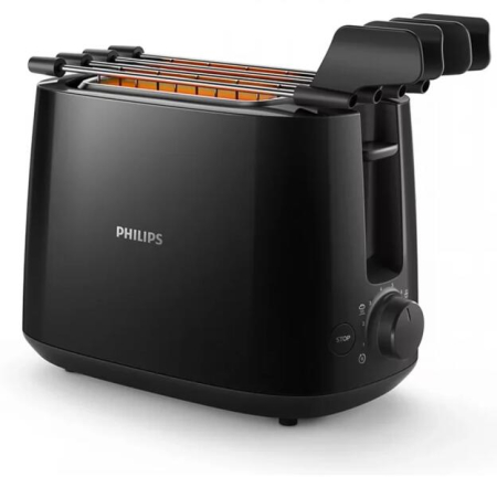 Prăjitoare de pâine - Prăjitor de pâine Philips HD2583/90, 600 W, 8 trepte, Negru
