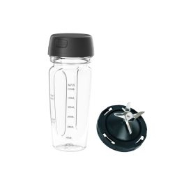 Accesorii - Recipient portabil Tefal On The Go XF81G0T0, Tritan®, 600 ml, lame integrate, compatibil cu blenderele Tefal Perfect Mix+, Ultraforce, Ultraforce 2x, transparent