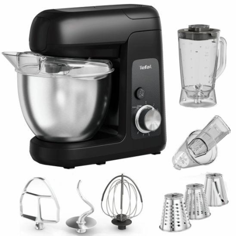 Robot de bucatarie planetar 1100W, bol inox 4.6L, 8 viteze, blender 1.25L, functie Pulse, negru [2]