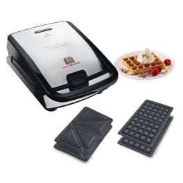 Mic dejun - Sandwich maker multifuncţional Snack Collection SW852D12, 700 W, 2 seturi de plăci, sandwich şi vafe, negru /argintiu