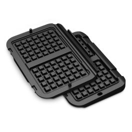 Accesorii - Set 2 plăci pentru gofre Tefal XA730810, compatibile cu OptiGrill 4 în 1 și OptiGrill 2 în 1, seriile GC774xx, GC773xx, GC772xx, negru