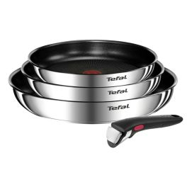 Ingenio - Set 4 piese Tefal Ingenio Emotion L897S455, tigaie de 22/24/28 cm, mâner detașabil, înveliș antiaderent, Thermo-Signal, inducție, argintiu