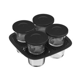 Accesorii - Set 8 borcane Tefal Easy Fry Silence XA1140E2, compatibile cu friteuzele cu aer cald Tefal Easy Fry Silence de 5 L, sticlă, capace incluse, compatibile cu mașina de spălat vase, transparent