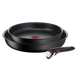 Articole de bucătărie - Set de 3 piese Tefal Ingenio Eco Resist L3979102, tigaie de 24/28 cm, mâner detașabil, înveliș antiaderent Titanium Anti-Scratch, indicator Thermo-Signal™, compatibil cu inducția